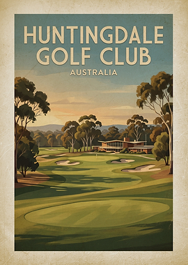 Huntingdale Golf Club Vintage Poster