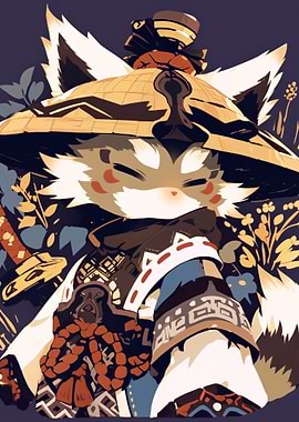 Anthropomorphic Tanuki Warrior