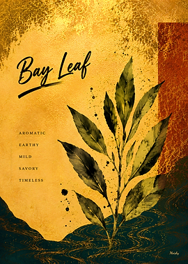 Neo-Rinpa Culinary Botanicals No. 02 – Bay Leaf Kitchen Wall Art