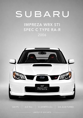 White Subaru Impreza WRX STI Spec C RA-R