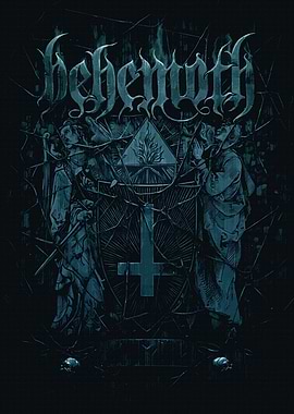 Behemoth band logo with occult symbols