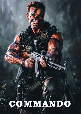 Commando Arnold Schwarzenegger Movie Poster