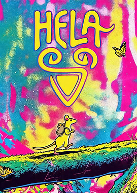 Yellow Mouse with Backpack and Butterflies