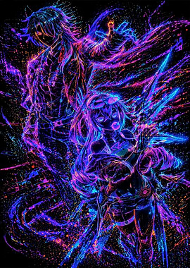 Zenless Zone Zero Neon Splatter Art