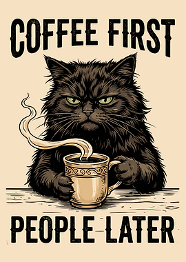 Grumpy Cat with Coffee
