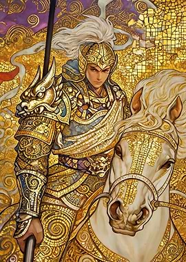 Golden Warrior on Horseback
