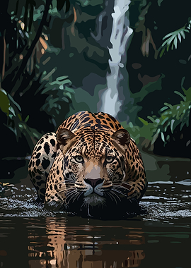 Jaguar in Water