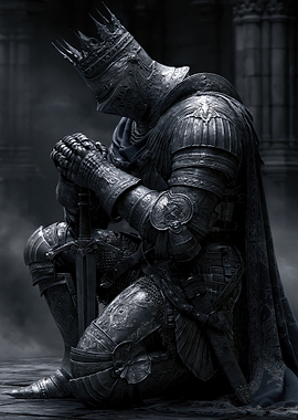 Knight in Armor Praying