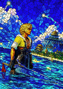 Tidus in Stained Glass Style
