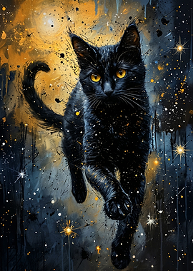 Black Cat in Cosmic Splatter
