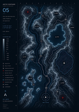 Arctic Contours Map