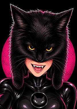 Woman in Black Cat Costume