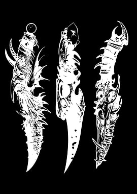 Three demonic fantasy daggers