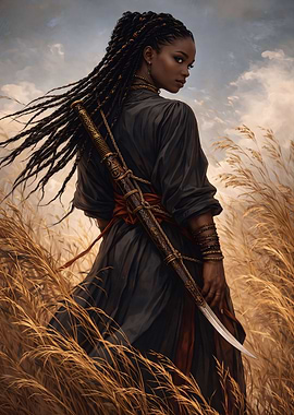 Warrior Woman in a Field