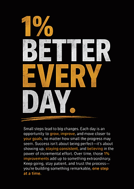 1% Better Every Day motivational text