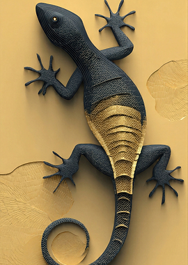 Dark Gecko with Golden Belly