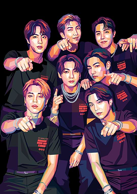 BTS Pop Art Group Portrait