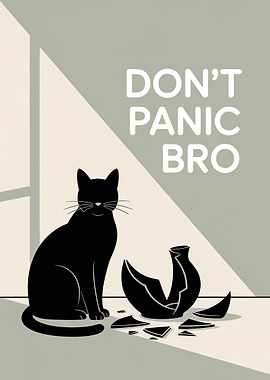 Cat and Broken Vase