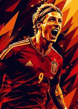 Fernando Torres Spain Soccer Jersey Pop Art