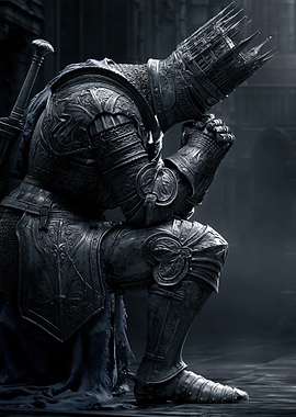 Knight in Ornate Armor Praying