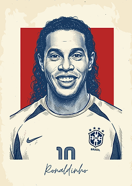 Ronaldinho Brazil Soccer Portrait