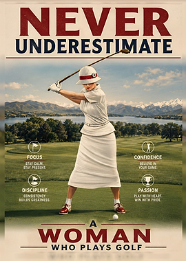 Woman golfer inspirational poster