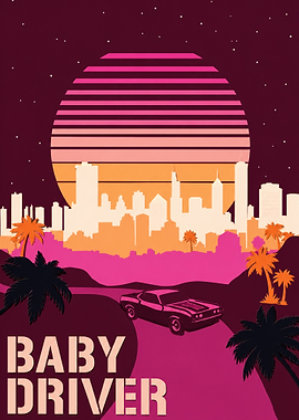 Baby Driver Retro Poster