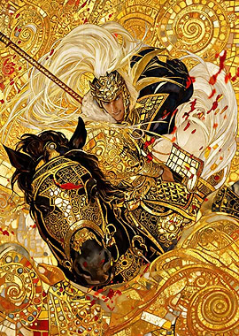 Golden Warrior on Horseback