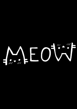 Cute Meow Cat Text Art