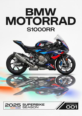 sleek race bmw s1000rr Superbike poster