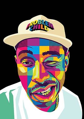 Colorful Portrait of a Man in a Hat