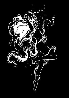 Woman with flowing hair in water