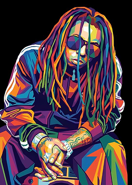 Colorful Pop Art Portrait of Lil Wayne