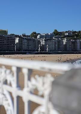 Beachfront Cityscape with People Donostia San Sebastian