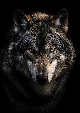Close-up of a wolf's face
