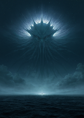 Cosmic Kraken and Sailboat