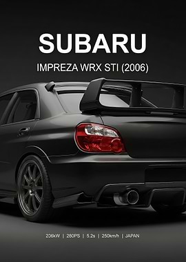 close up Subaru Impreza WRX STI 2006 Rear View