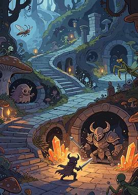 Fantasy Forest Battle Scene