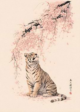 Tiger Under Cherry Blossoms