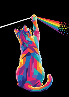 Colorful Cat Prism Rainbow