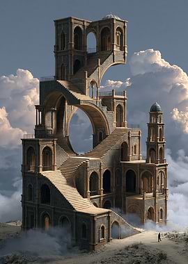 Escher-esque Staircase in the Clouds