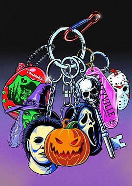 Horror Movie Character Keychain Collection