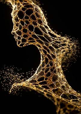 Abstract Golden Human Form