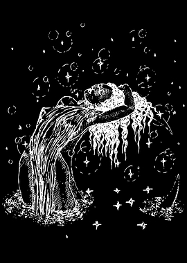 Woman in Water with Bubbles