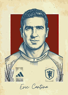 Eric Cantona Football Portrait