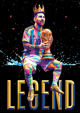 Lionel Messi with World Cup Trophy