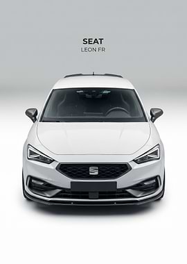 sleek White seat leon fr Front View poster