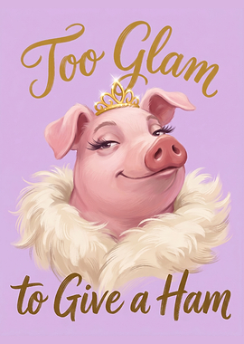 Glamorous Pig With Crown And Fur
