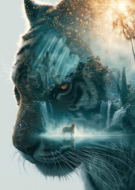 Tiger Double Exposure Landscape