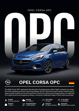 Opel Corsa OPC Car Poster